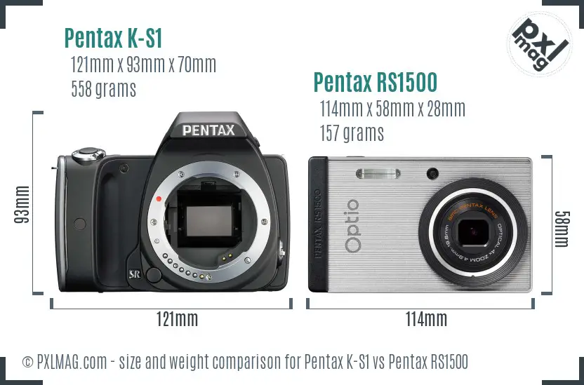 Pentax K-S1 vs Pentax RS1500 size comparison