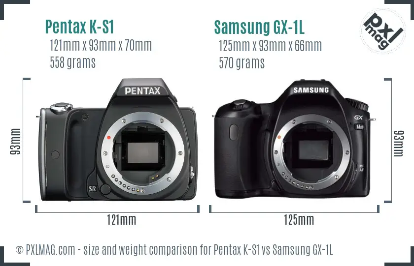 Pentax K-S1 vs Samsung GX-1L size comparison
