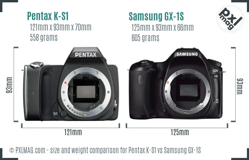 Pentax K-S1 vs Samsung GX-1S size comparison
