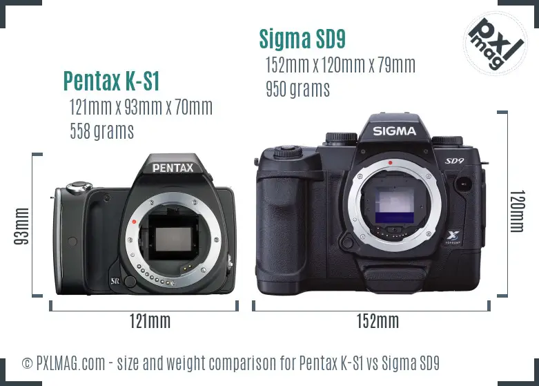 Pentax K-S1 vs Sigma SD9 size comparison