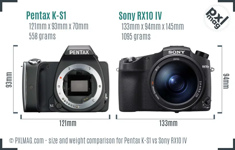 Pentax K-S1 vs Sony RX10 IV size comparison Pentax K-S1 vs Sony RX10 IV size comparison