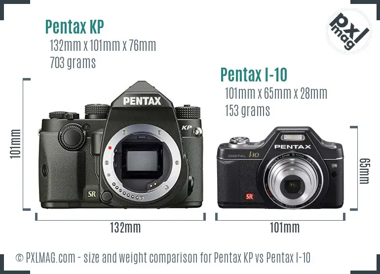 Pentax KP vs Pentax I-10 size comparison