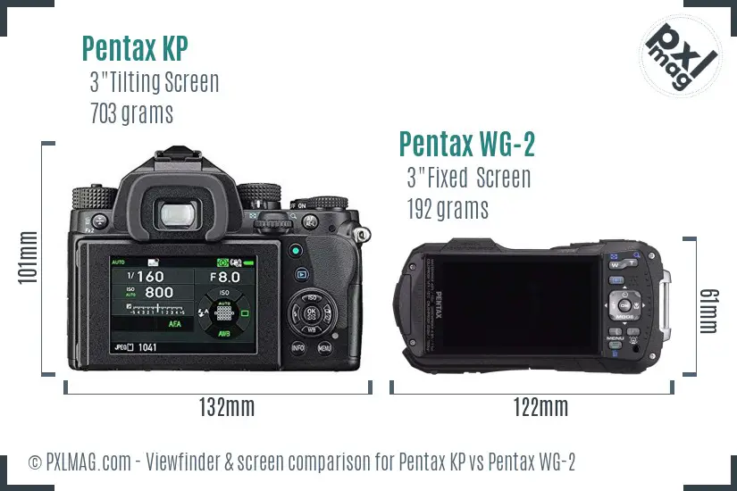 Pentax KP vs Pentax WG-2 Screen and Viewfinder comparison