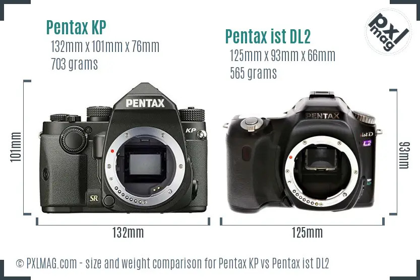 Pentax KP vs Pentax ist DL2 size comparison