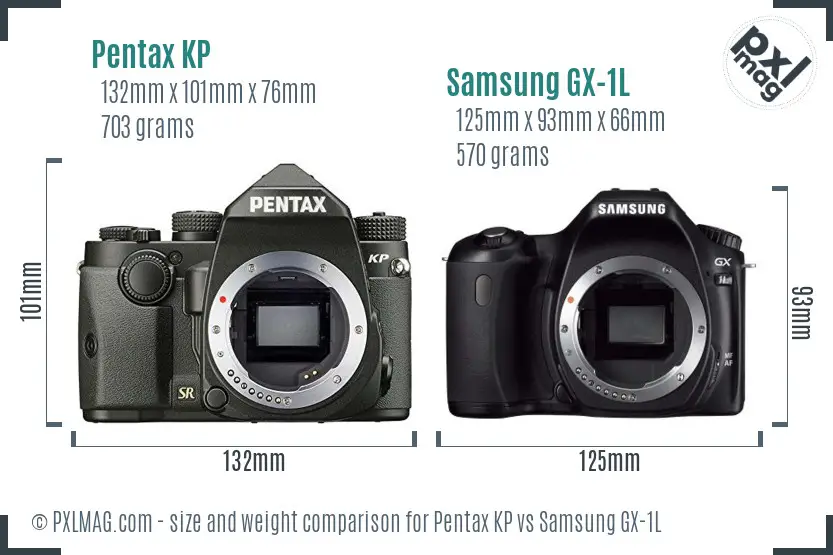 Pentax KP vs Samsung GX-1L size comparison