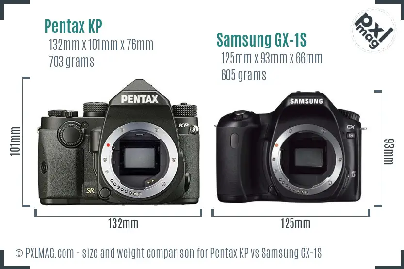 Pentax KP vs Samsung GX-1S size comparison