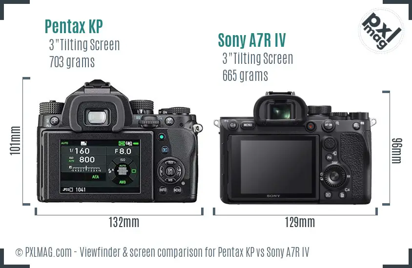 Pentax KP vs Sony A7R IV Screen and Viewfinder comparison Pentax KP vs Sony A7R IV Screen and Viewfinder comparison