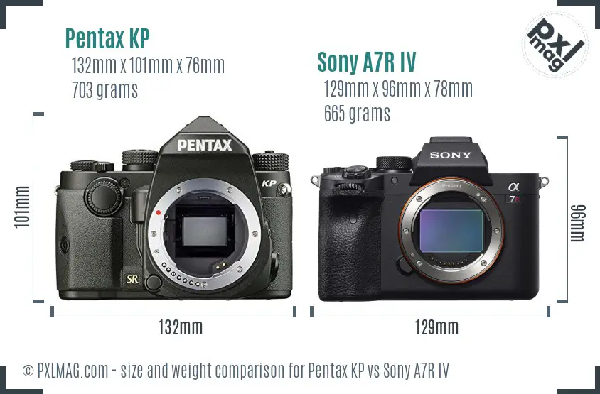 Pentax KP vs Sony A7R IV size comparison Pentax KP vs Sony A7R IV size comparison