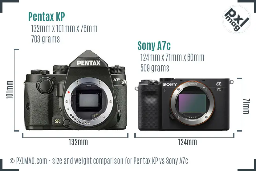 Pentax KP vs Sony A7c size comparison Pentax KP vs Sony A7c size comparison