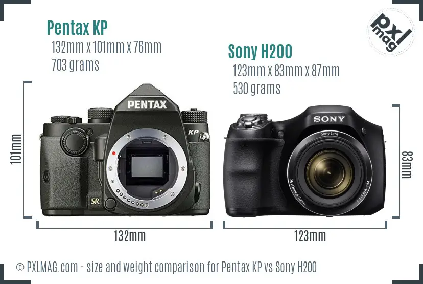 Pentax KP vs Sony H200 size comparison Pentax KP vs Sony H200 size comparison