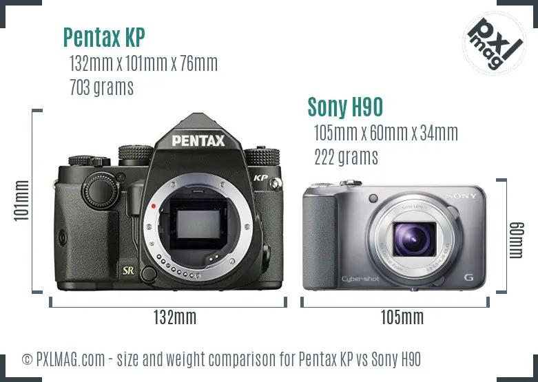 Pentax KP vs Sony H90 size comparison Pentax KP vs Sony H90 size comparison