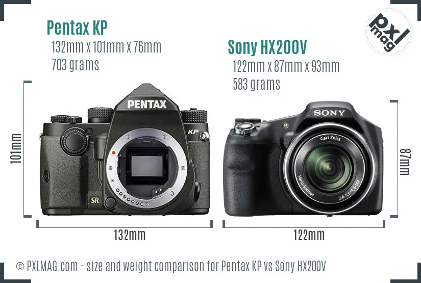 Pentax KP vs Sony HX200V size comparison Pentax KP vs Sony HX200V size comparison