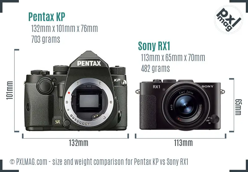 Pentax KP vs Sony RX1 size comparison Pentax KP vs Sony RX1 size comparison