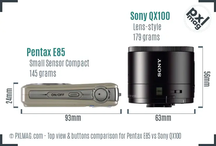 Top view design and control layout comparison