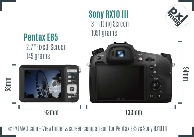Back Screen and Interface Comparison, Pentax vs Sony