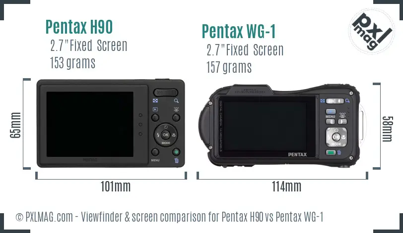 Pentax H90 vs Pentax WG-1 Screen and Viewfinder comparison