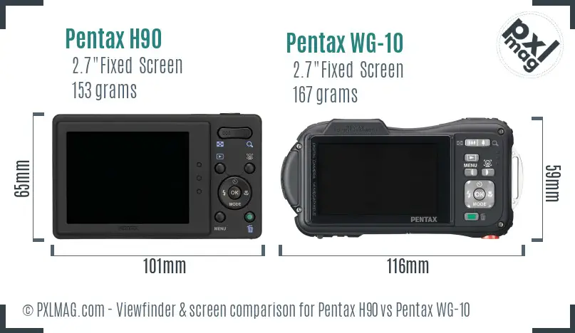 Pentax H90 vs Pentax WG-10 Screen and Viewfinder comparison