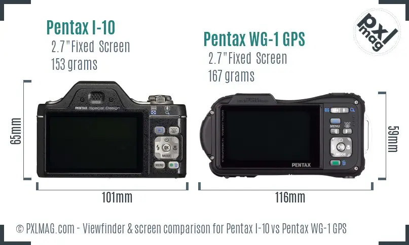 Pentax I-10 vs Pentax WG-1 GPS Screen and Viewfinder comparison
