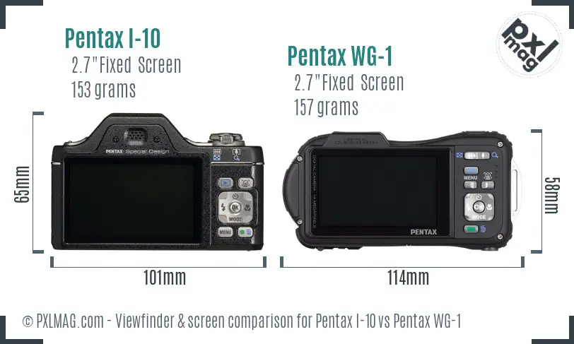 Pentax I-10 vs Pentax WG-1 Screen and Viewfinder comparison