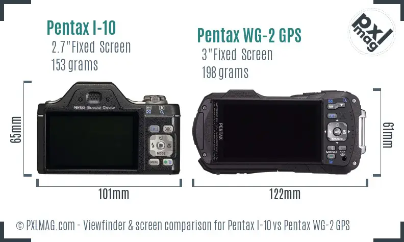 Pentax I-10 vs Pentax WG-2 GPS Screen and Viewfinder comparison