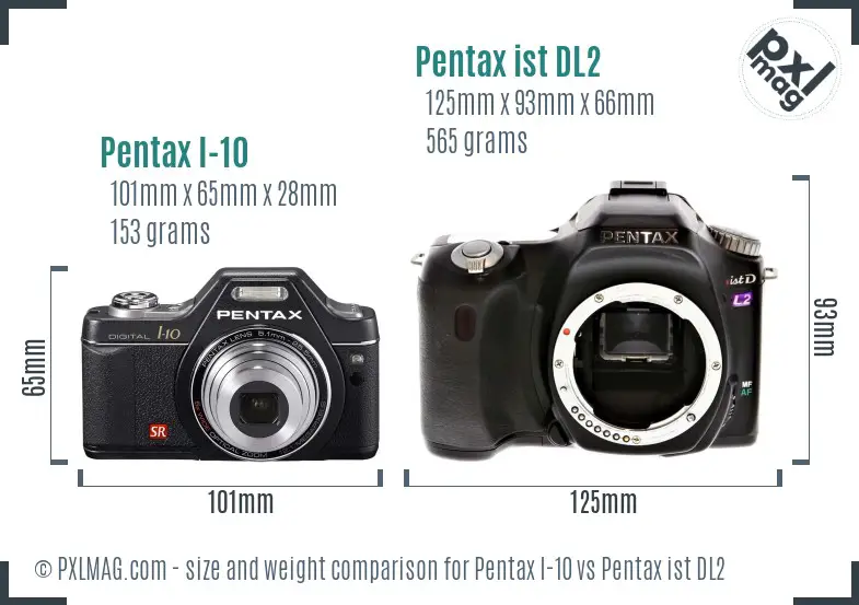 Pentax I-10 vs Pentax ist DL2 size comparison