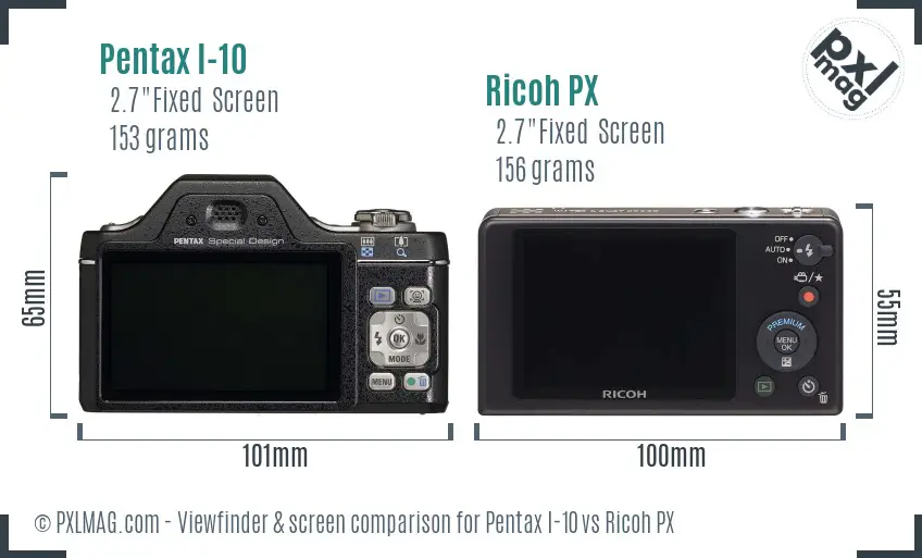 Pentax I-10 vs Ricoh PX Screen and Viewfinder comparison Pentax I-10 vs Ricoh PX Screen and Viewfinder comparison