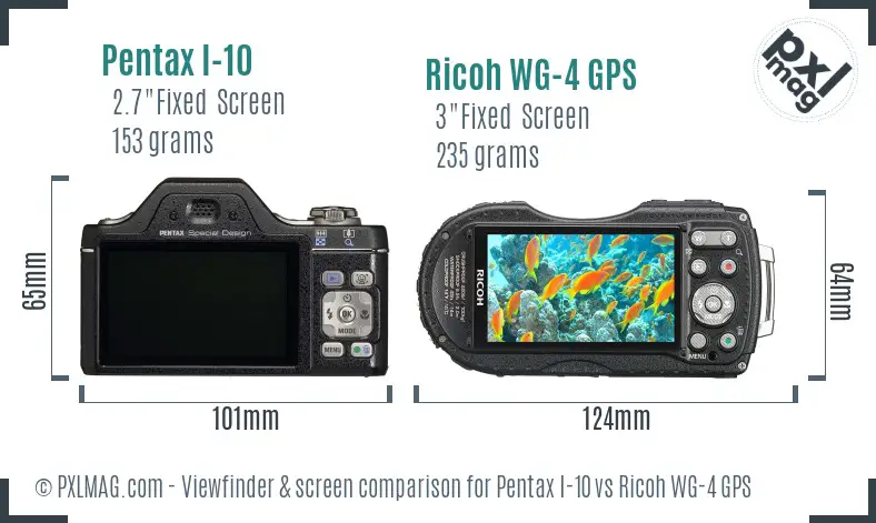 Pentax I-10 vs Ricoh WG-4 GPS Screen and Viewfinder comparison Pentax I-10 vs Ricoh WG-4 GPS Screen and Viewfinder comparison