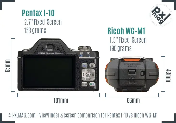 Pentax I-10 vs Ricoh WG-M1 Screen and Viewfinder comparison