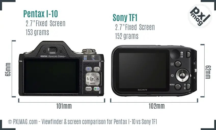 Pentax I-10 vs Sony TF1 Screen and Viewfinder comparison Pentax I-10 vs Sony TF1 Screen and Viewfinder comparison