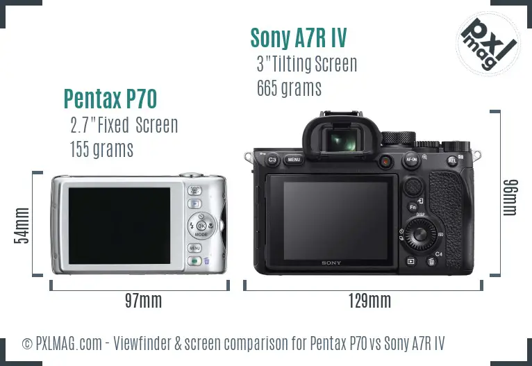 Pentax P70 vs Sony A7R IV Screen and Viewfinder comparison Pentax P70 vs Sony A7R IV Screen and Viewfinder comparison
