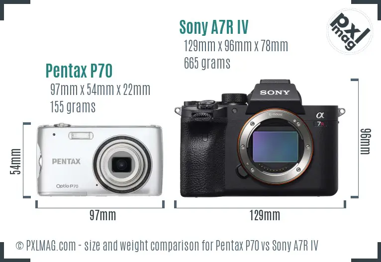 Pentax P70 vs Sony A7R IV size comparison Pentax P70 vs Sony A7R IV size comparison