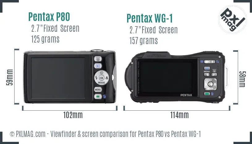Pentax P80 vs Pentax WG-1 Screen and Viewfinder comparison