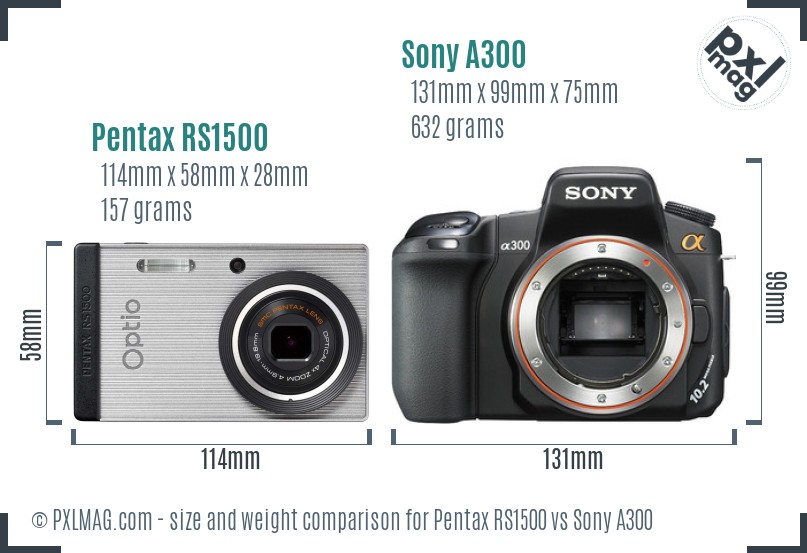Pentax RS1500 vs Sony A300 size comparison Pentax RS1500 vs Sony A300 size comparison
