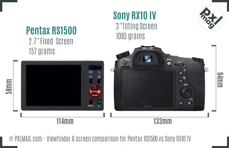 Pentax RS1500 vs Sony RX10 IV Screen and Viewfinder comparison Pentax RS1500 vs Sony RX10 IV Screen and Viewfinder comparison