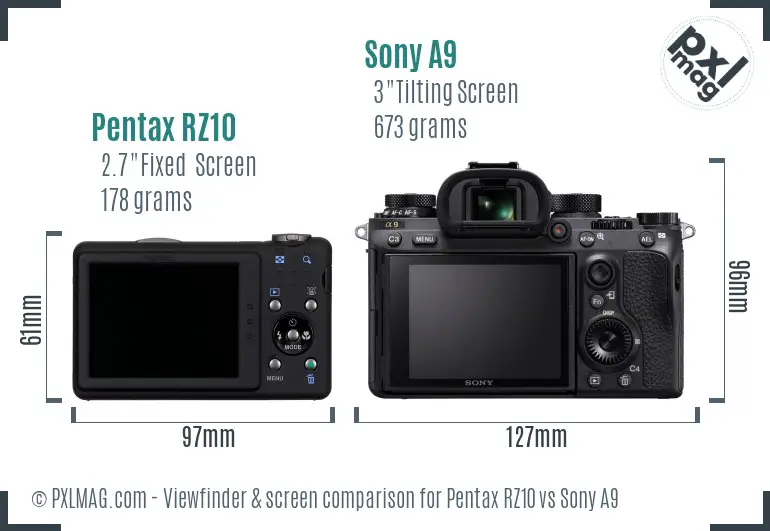 Pentax RZ10 vs Sony A9 Screen and Viewfinder comparison Pentax RZ10 vs Sony A9 Screen and Viewfinder comparison