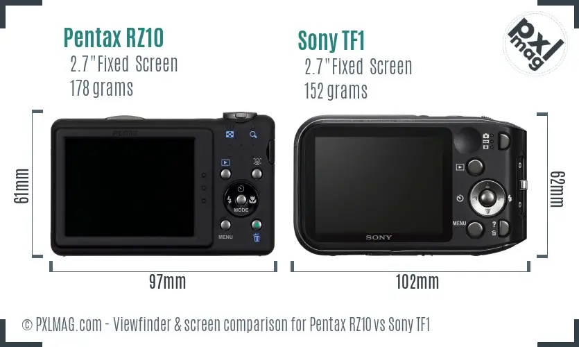 Pentax RZ10 vs Sony TF1 Screen and Viewfinder comparison Pentax RZ10 vs Sony TF1 Screen and Viewfinder comparison