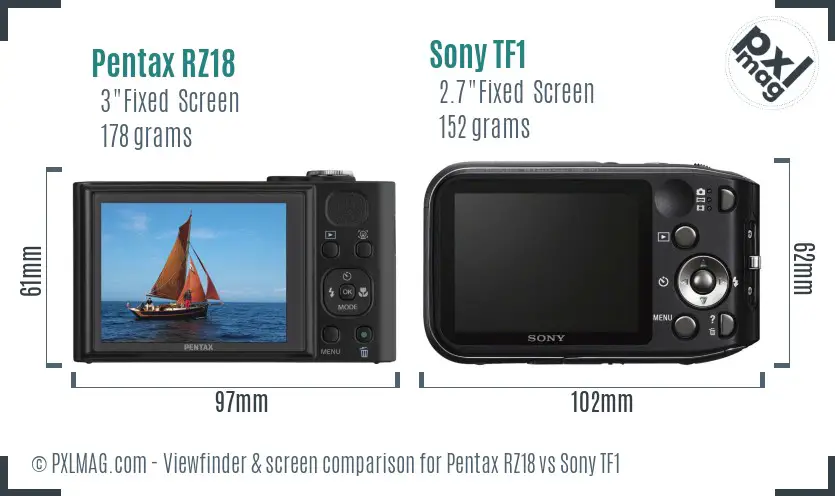Pentax RZ18 vs Sony TF1 Screen and Viewfinder comparison Pentax RZ18 vs Sony TF1 Screen and Viewfinder comparison