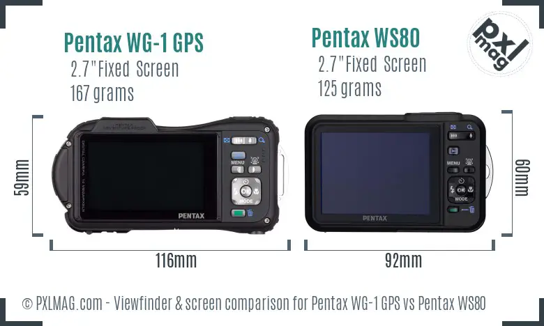 Pentax WG-1 GPS vs Pentax WS80 Screen and Viewfinder comparison