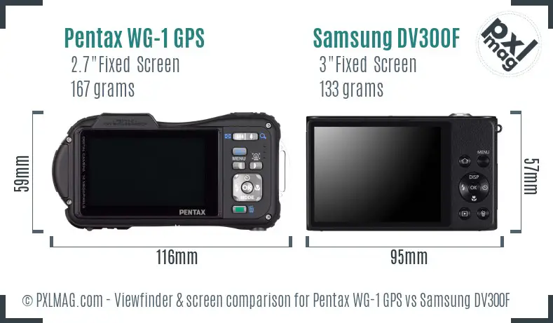 Pentax WG-1 GPS vs Samsung DV300F Screen and Viewfinder comparison