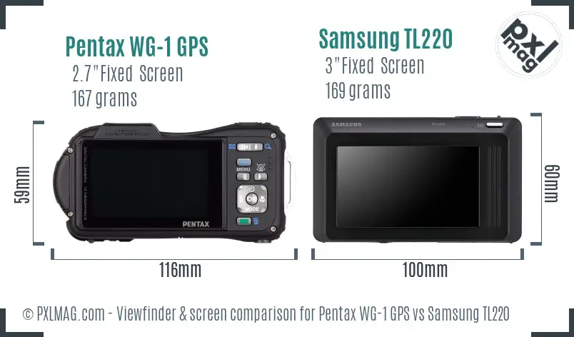 Pentax WG-1 GPS vs Samsung TL220 Screen and Viewfinder comparison Pentax WG-1 GPS vs Samsung TL220 Screen and Viewfinder comparison
