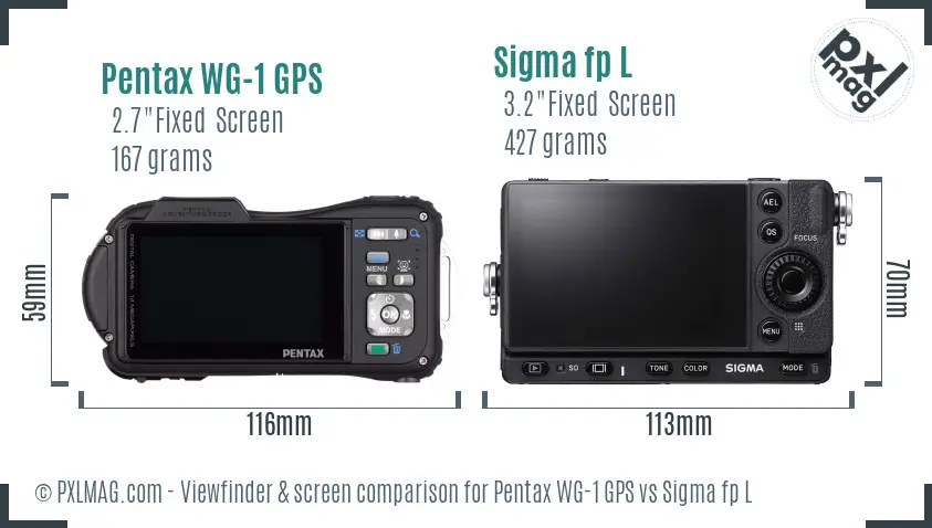 Pentax WG-1 GPS vs Sigma fp L Screen and Viewfinder comparison Pentax WG-1 GPS vs Sigma fp L Screen and Viewfinder comparison