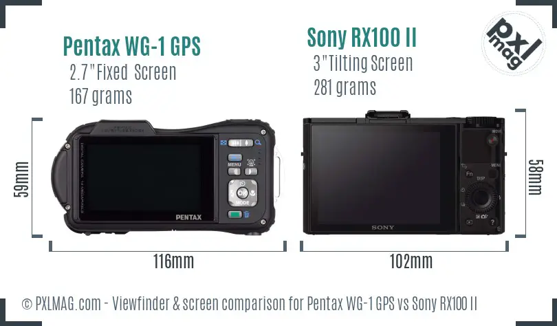 Pentax WG-1 GPS vs Sony RX100 II Screen and Viewfinder comparison Pentax WG-1 GPS vs Sony RX100 II Screen and Viewfinder comparison