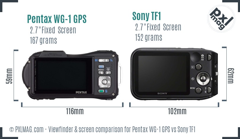 Pentax WG-1 GPS vs Sony TF1 Screen and Viewfinder comparison