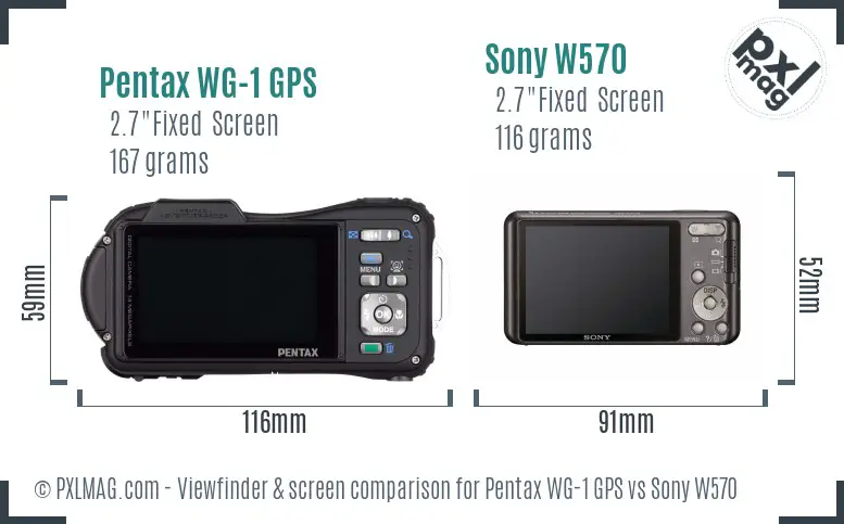 Pentax WG-1 GPS vs Sony W570 Screen and Viewfinder comparison