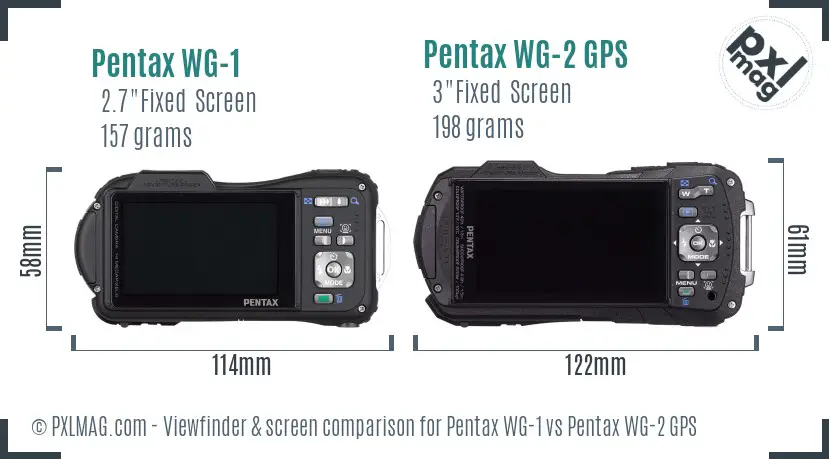 Pentax WG-1 vs Pentax WG-2 GPS Screen and Viewfinder comparison