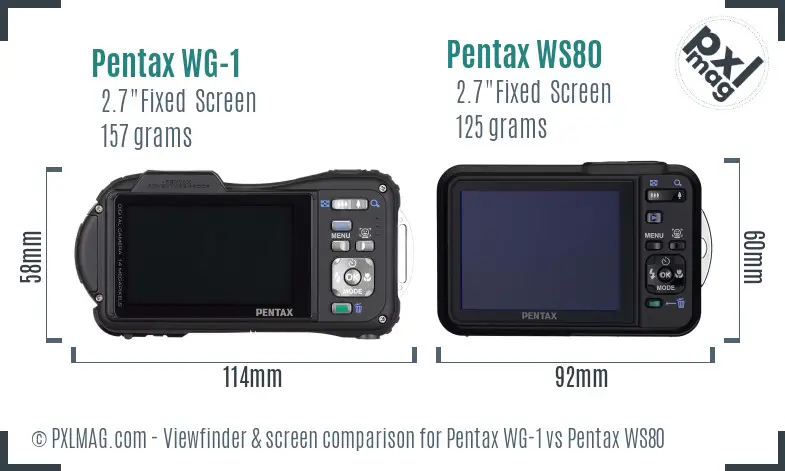 Pentax WG-1 vs Pentax WS80 Screen and Viewfinder comparison