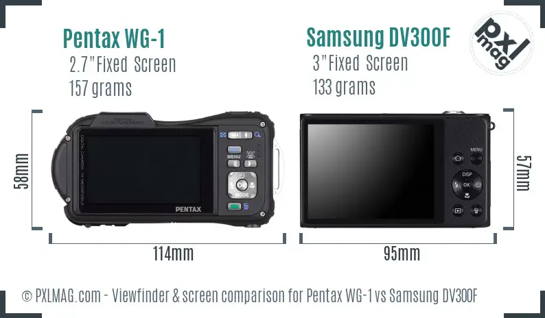 Pentax WG-1 vs Samsung DV300F Screen and Viewfinder comparison