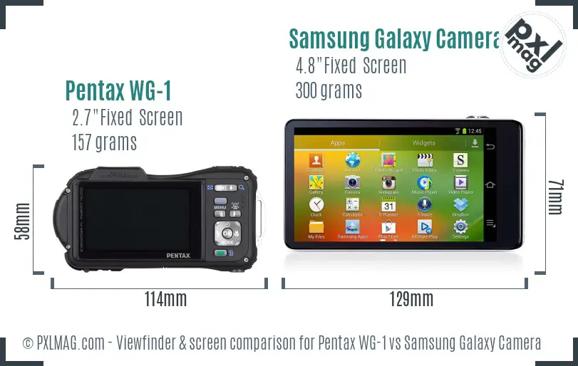 Pentax WG-1 vs Samsung Galaxy Camera Screen and Viewfinder comparison Pentax WG-1 vs Samsung Galaxy Camera Screen and Viewfinder comparison