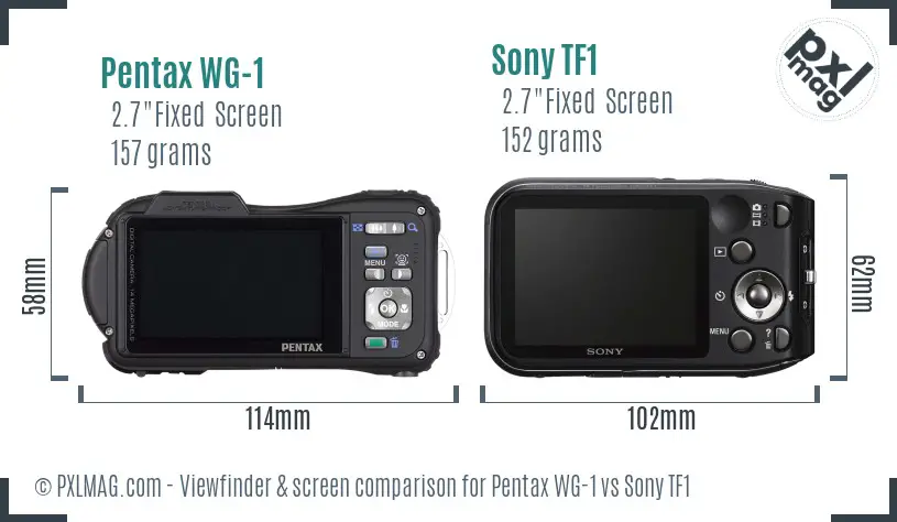 Pentax WG-1 vs Sony TF1 Screen and Viewfinder comparison