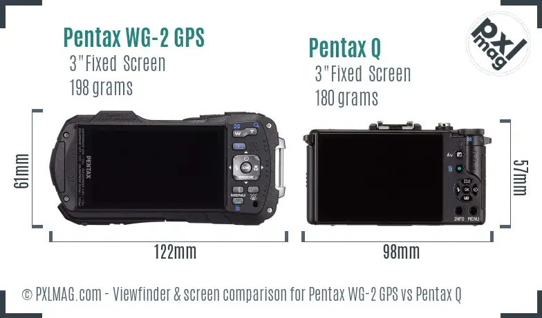 Pentax WG-2 GPS vs Pentax Q Screen and Viewfinder comparison